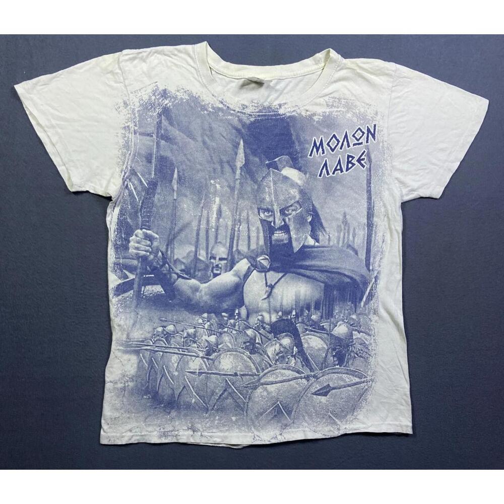Vintage Men Small AOP All Over Print The 300 Spartans Movie Tie-In T Shirt Promo